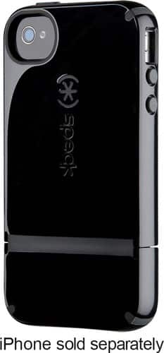 Speck - Candyshell Flip Case for Apple® iPhone® 4 and 4S - Black/Charcoal Gray-Front_Standard 