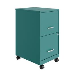 Space Solutions - 18" Deep 2 Drawer Mobile Letter Width Vertical File Cabinet - Teal