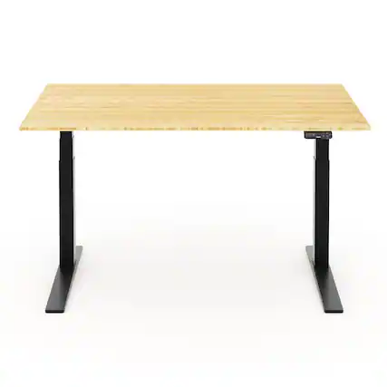 Front. FlexiSpot - FlexiSpot E7Pro 60''W Electric Adjustable Standing Desk, Bamboo/Black - Bamboo.