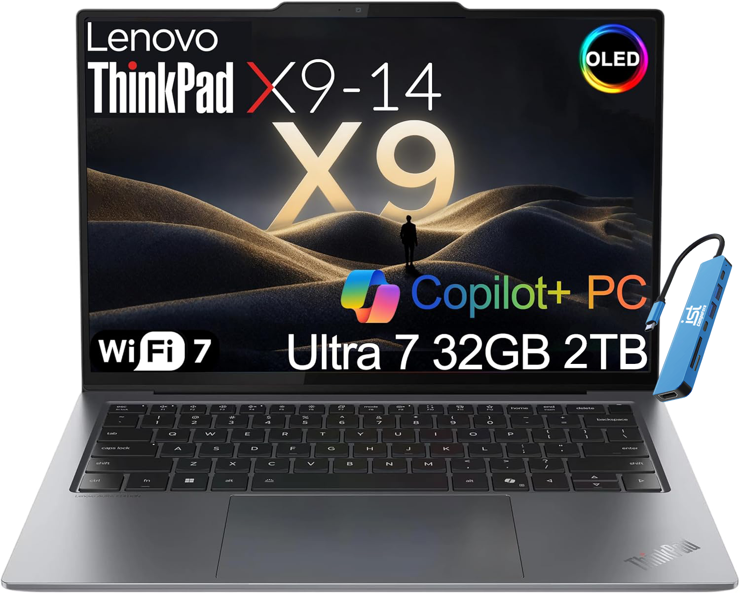 Lenovo - Upgraded - ThinkPad X9 14 Gen1 Aura Edition 14" WUXGA OLED Laptop - Core Ultra 7 258V - 32GB RAM - 2TB SSD - Thunderbolt - Thunder Grey