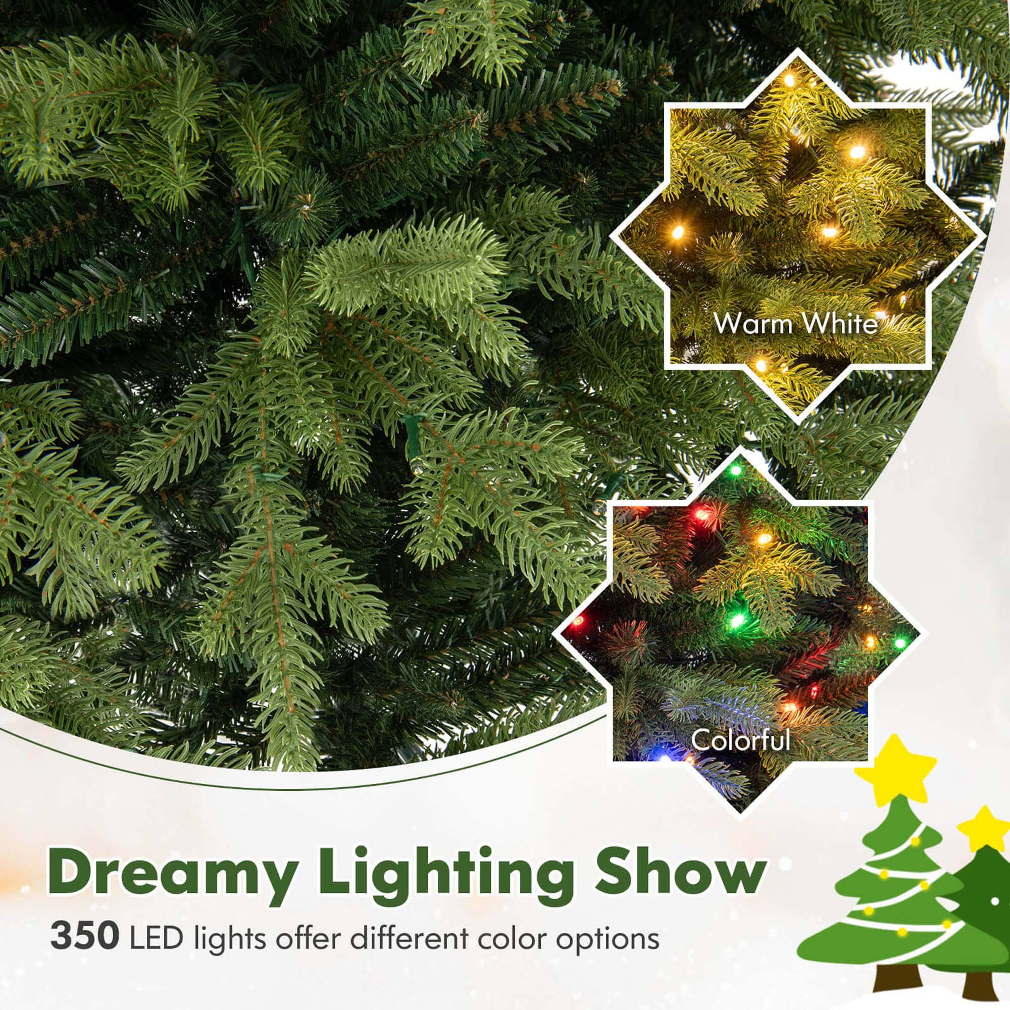 Warm White  
Colorful  
Dreamy Lighting Show  
350 LED lights offer different color options