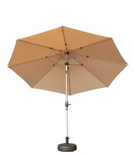 Ecooso - 10FT Patio Umbrella, Push Button Tilt and Crank, UV Protection Waterproof with 8 Sturdy Ribs,Garden, Base Not Included - Beige