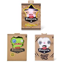 Set of 3 Zuru Fuggler Plush Toy 9 Inch - Indecisive Monster, Cheezee and Greazee - Black
