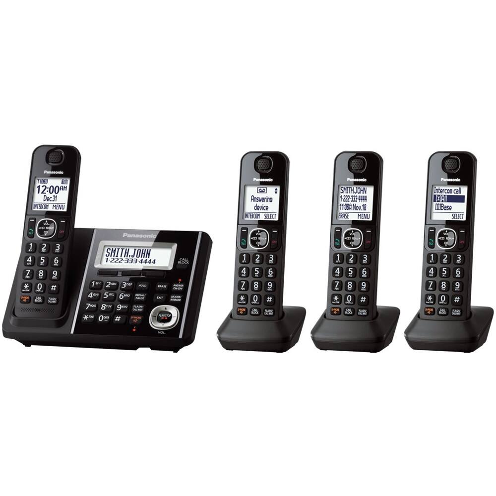 Angle. Panasonic - KX-TGF344B DECT 6.0 Expandable Cordless Phone System with Digital Answering System - Black.