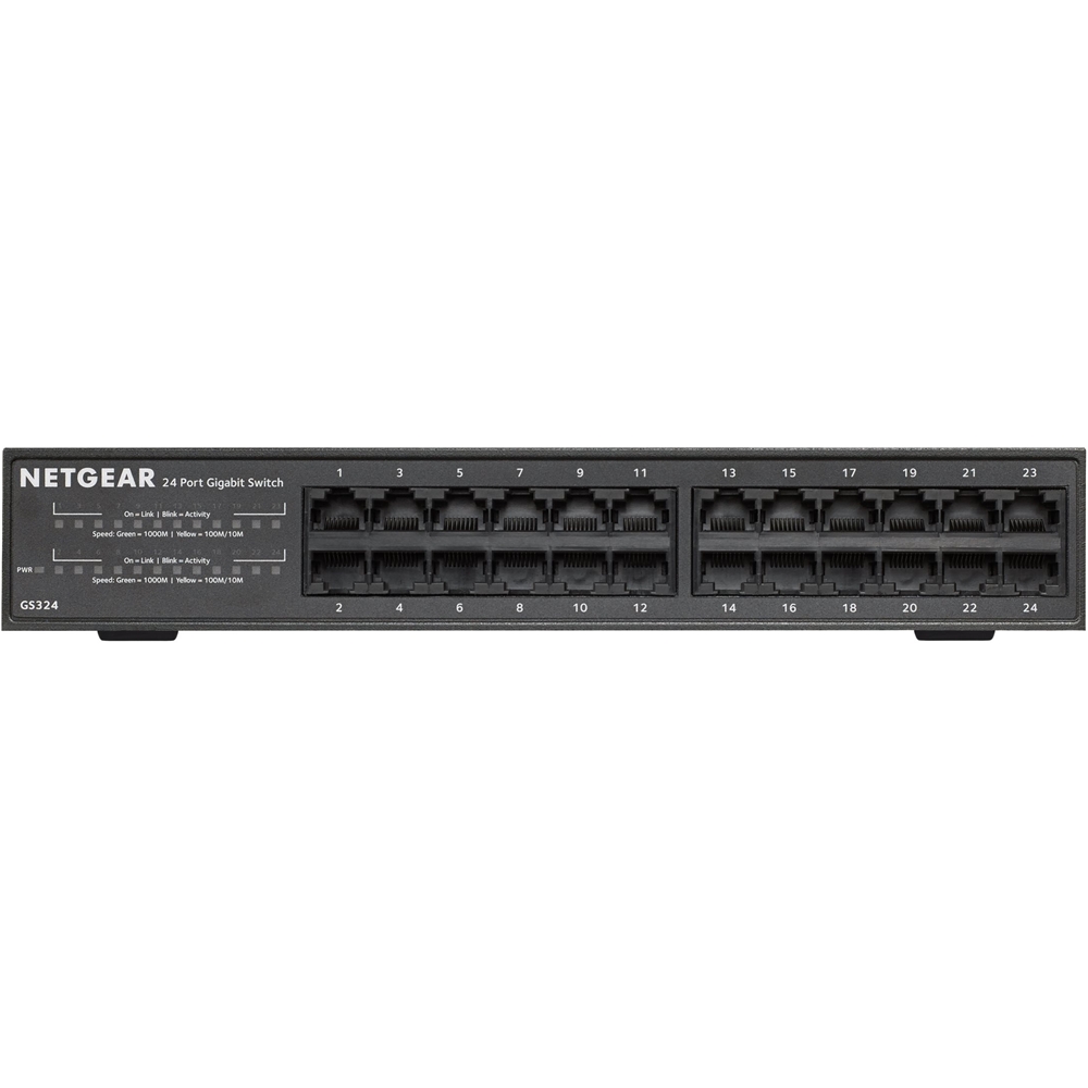 NETGEAR - 24-Port 10/100/1000 Mbps Gigabit Unmanaged Switch - Black
