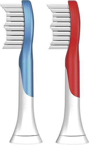 Front Standard. Philips Sonicare - Sonicare for Kids Standard Replacement Heads (2-Pack) - Red/White; Blue/White.