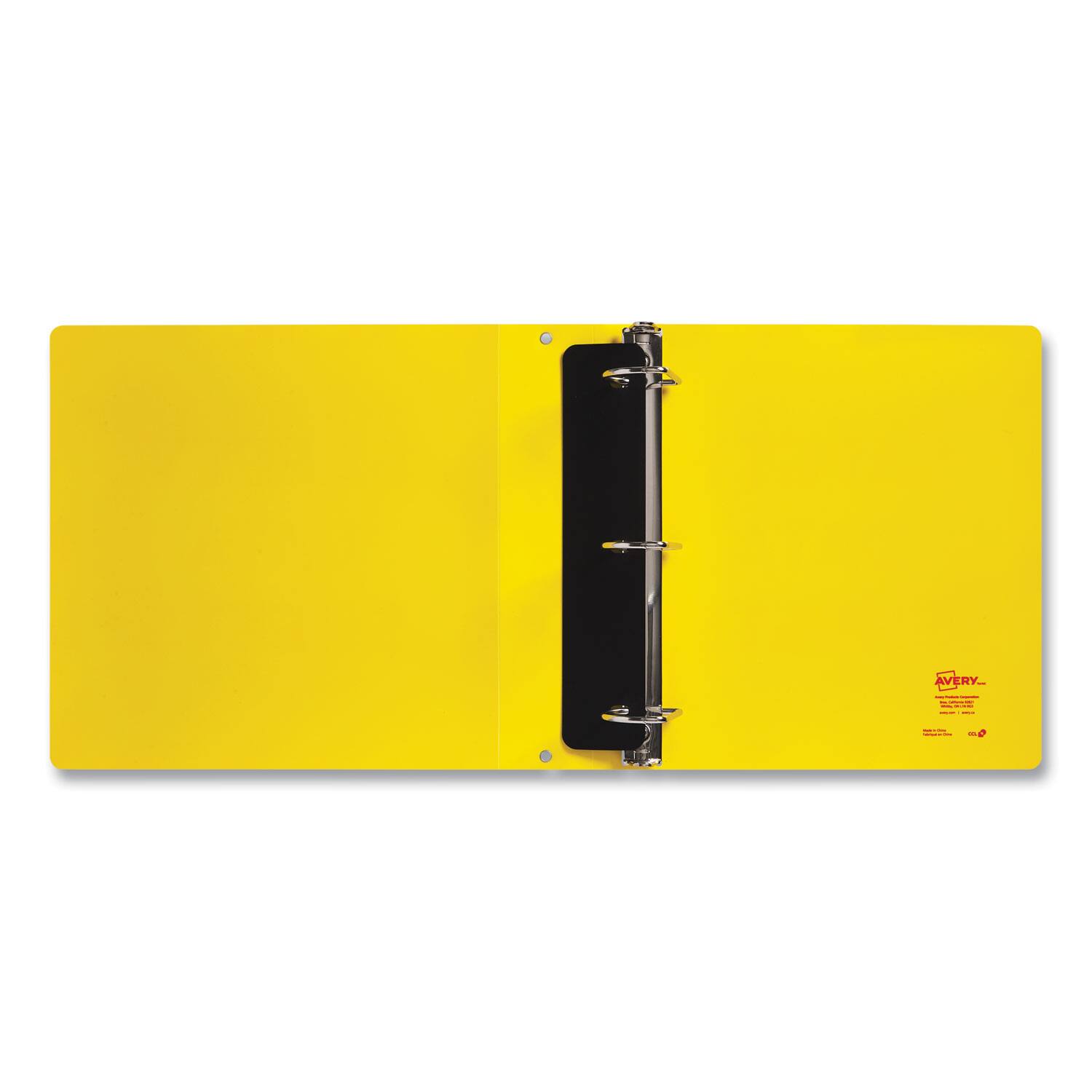 Left. Avery - UltraDuty Safety Data Sheet Binders with Chain 3 Rings 2" Capacity 11 x 8.5 Yellow/Red.