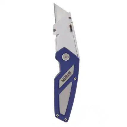 Front. Irwin - Irwin FK100 Folding 6.2 in. Lockback Utility Knife Blue 1 pk.