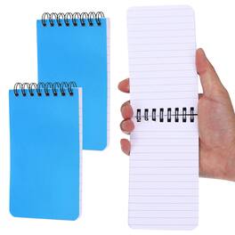 Unique Bargains - 2pcs 3x5 Inch Pocket Sketchbook, Top Spiral Mini Lined Notebook 80GSM 60 Sheets/120 Pages Hard Cover Travel - Blue