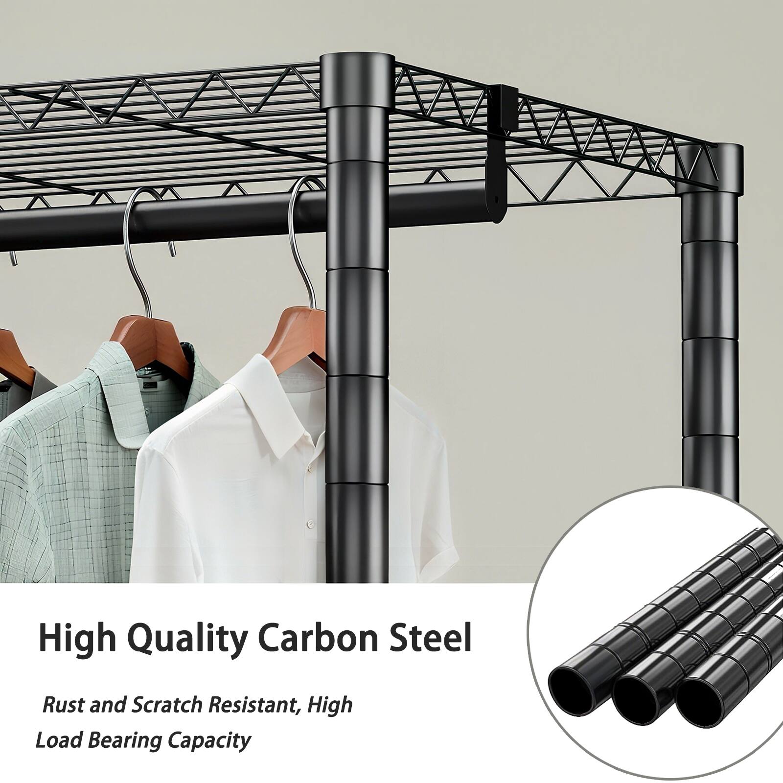 High Quality Carbon Steel  
Rust and Scratch Resistant, High Load Bearing Capacity