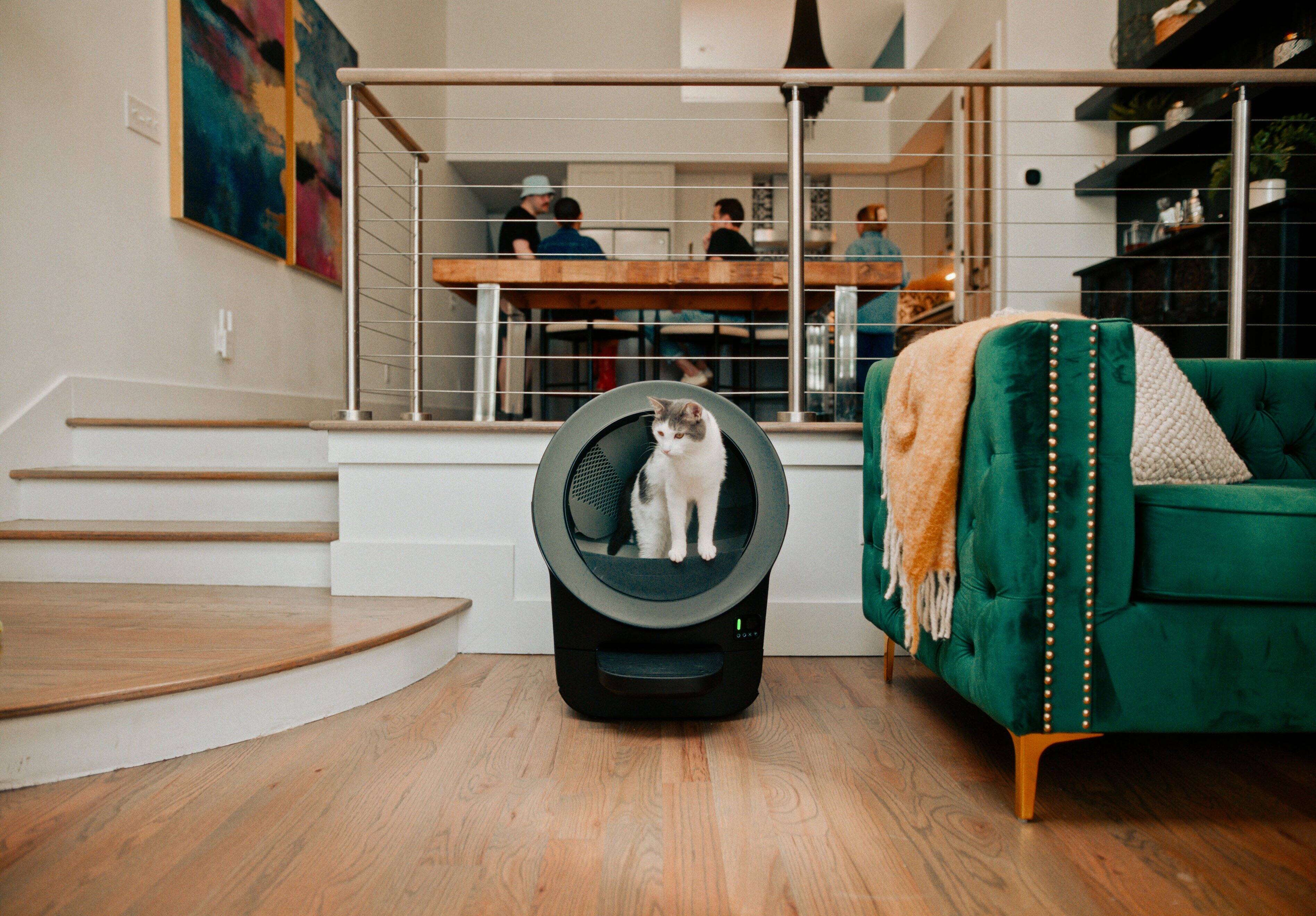 Alt View 9. Whisker - Litter-Robot® EVO Compact Smart App-Controlled Automatic Self-Cleaning Litter Box - Black.