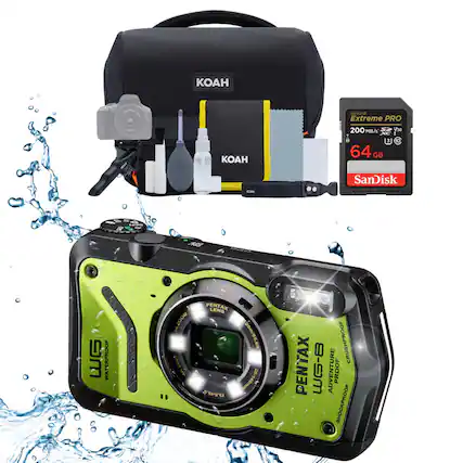 SanDisk Extreme PRO 200 MB/s 30 3 o 64 GB -L SanDisk 8 9m WATERPROOF WOO? 1 2ONi PENTAX LENS 20m/88.ong or 28-140mm 9 CRUSHPROOF PENTAX 8-9M ADVENTURE PROOF SHOCKPROOF