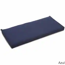Blazing Needles - 45-inch by 19-inch Outdoor Spun Polyester Loveseat Cushion - Azul