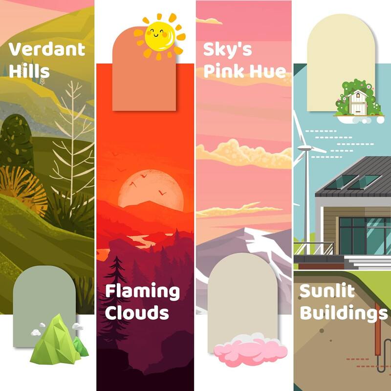 Verdant Hills  
Sky's Pink Hue  
Flaming Clouds  
Sunlit Buildings