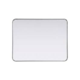 Elegant Decor - Contour Metal Rectangle Mirror 27x36 - Silver
