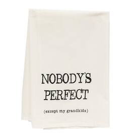 BreeBe - *Nobody's Perfect Except My Grandkids Dish Towel - White