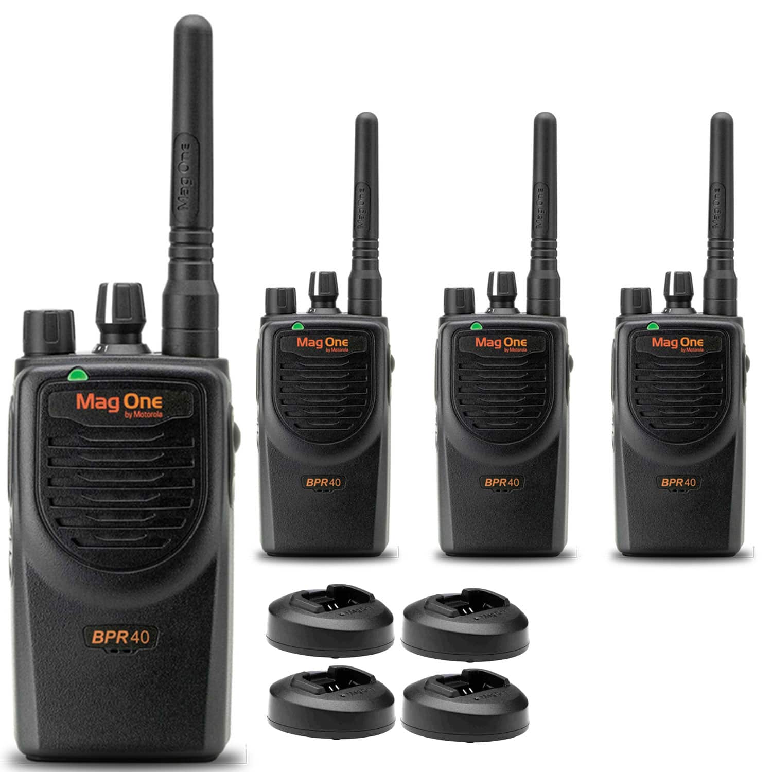 Motorola Solutions - 4 x Motorola BPR40 Mag One Series 4W 8-Channel UHF Two-Way Radio - Bundle - Black