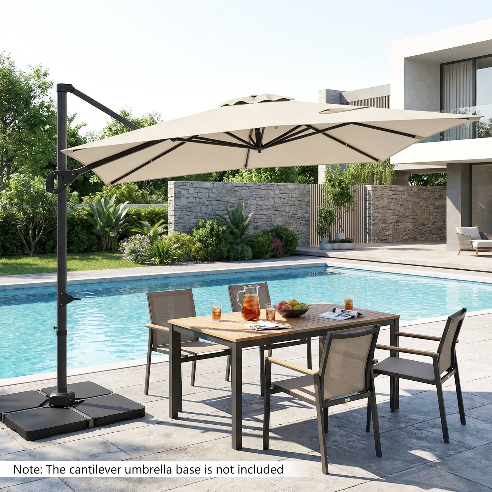 Note: The cantilever umbrella base is not included