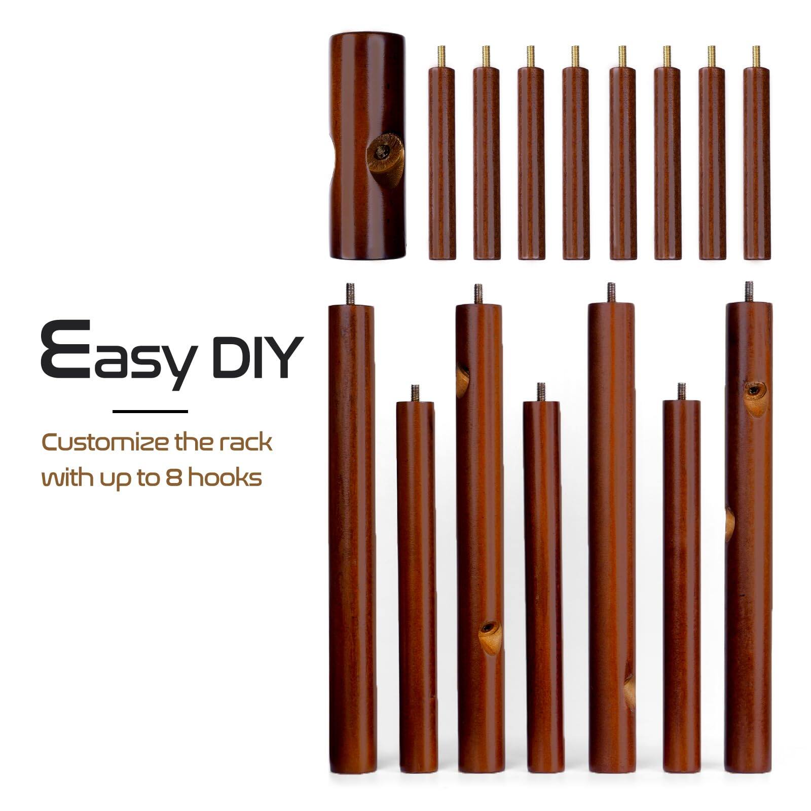 Easy DIY  
Customize the rack with up to 8 hooks