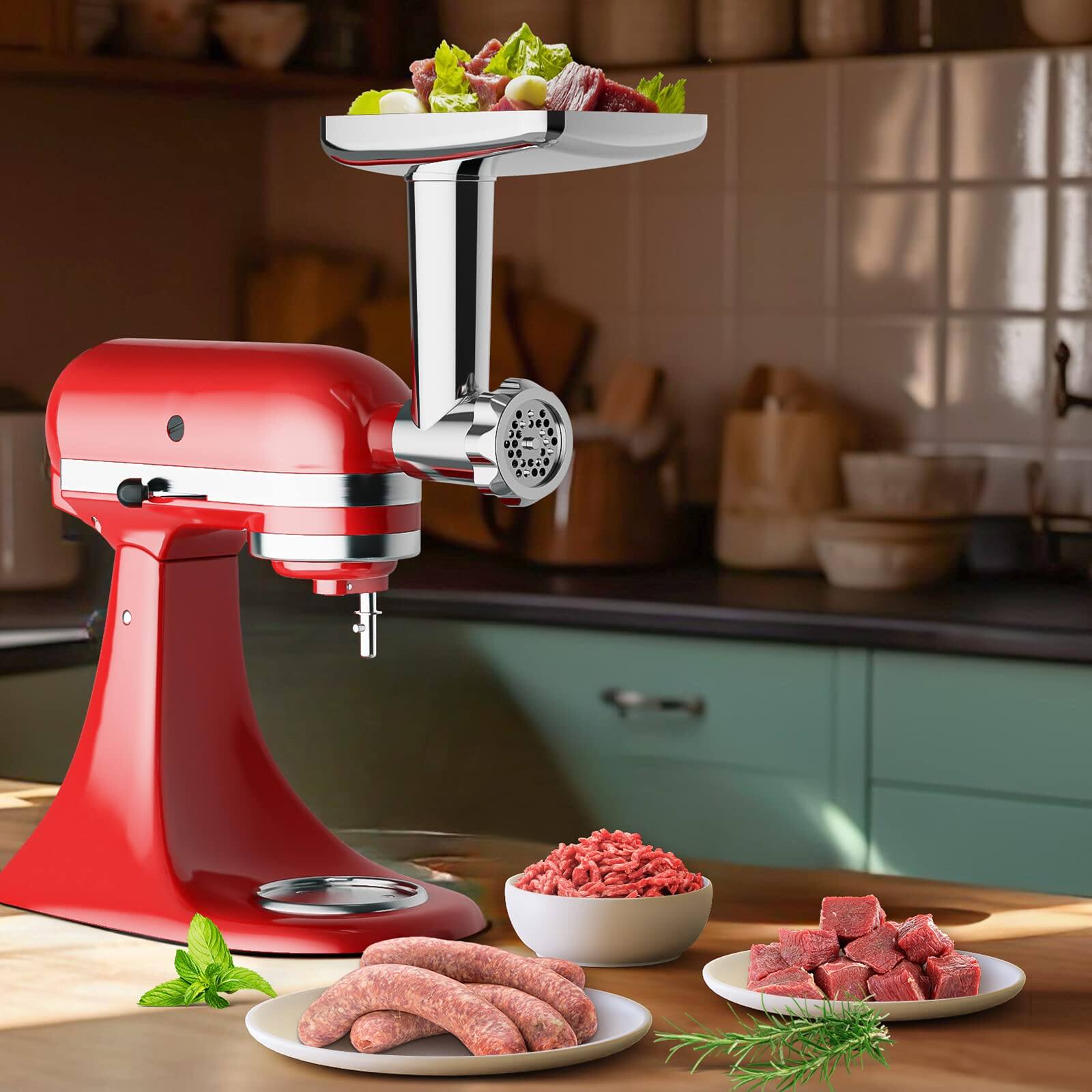 Alt View 4. Gvode - GVODE Meat Grinder Attachment, Compatible with KitchenAid® Stand Mixers, Stainless Steel - Silver.