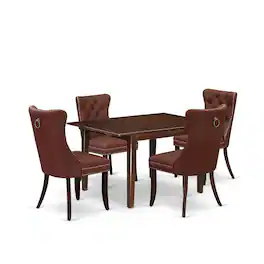 East West Furniture - 5 Piece Kitchen Table Set - Red