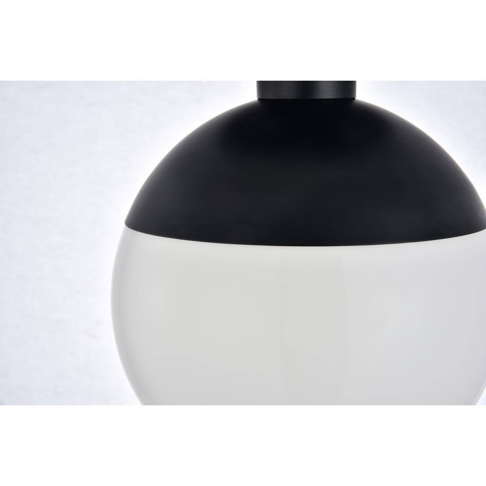 Alt View 3. Living District - Eclipse 1 Light Black Flush Mount With Frosted White Glass - Black And Frosted White.