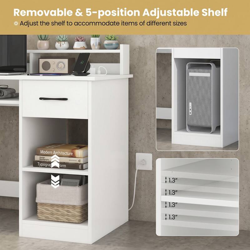 Removable & 5-position Adjustable Shelf  
Adjust the shelf to accommodate items of different sizes  

Modern Architecture  
Designs Typograph form  

1.3"  
1.3"  
1.3"  
1.3"