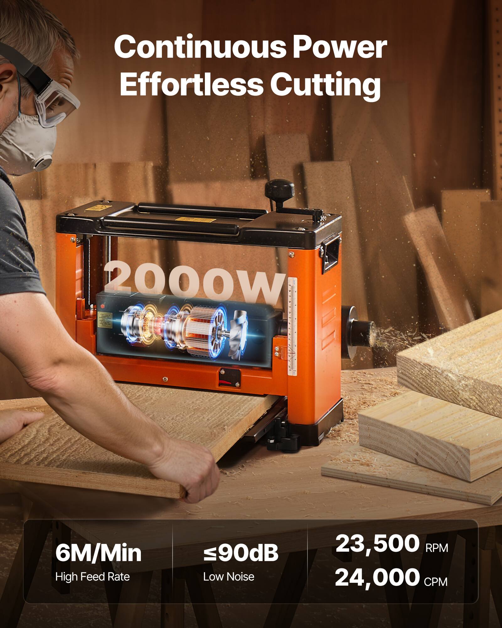 Continuous Power Effortless Cutting

2000W

6M/Min High Feed Rate

≤90dB Low Noise

23,500 RPM

24,000 CPM