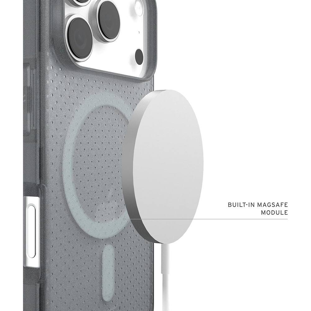 Left. PARKER SLATER - iPhone 17 Pro MagSafe Case, Translucent Military-Grade Protection (Ash) - Black.