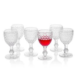 BreeBe - Diamond Facets Beverage Goblet (8.5 oz. set of 6) - Clear