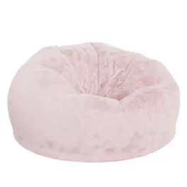 Emma + Oliver - Oversized Bean Bag Chair for Kids and Adults - Blush Furry