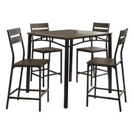 Manhattan Lane - 5 Piece Metal And Wood Counter Height Table Set In Antique - Brown