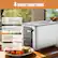 4 BASIC FUNCTIONS
#1 Defrost
Give 20% longer browning time cycle perfect for toasting frozen bread types.
#2 Bread Types
Press to choose different bread type.
#3 Reheat
Reheat bread for 30s after the cycle finished.
#4 L Cancel
Cancel left side working, long press for 2s to MUTE.