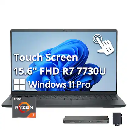 Touch Screen 15.6" FHD R7 7730U Windows 11 Pro AMD Ryzen 7