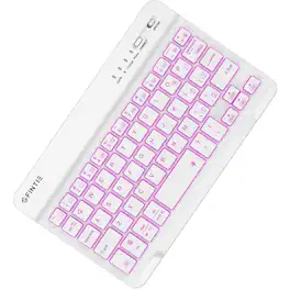 Kitcheniva - Slim Wireless Bluetooth Keyboard 7-Inch Rechargeable 7-Color Backlit - White