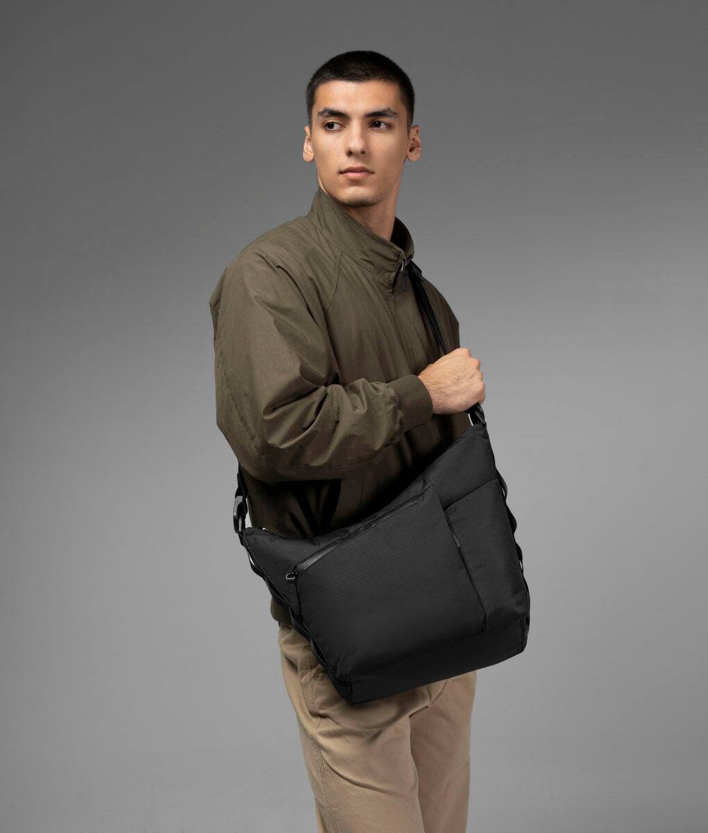 Alt View 6. ALPAKA - Flow Satchel 10L Shoulder Bag for 13" Laptop with Water Bottle Holder - Black.