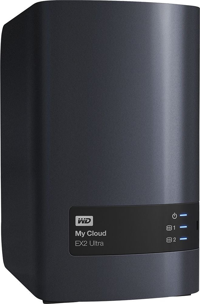 Angle View: WD - My Cloud EX2 Ultra 16TB 2-Bay RAID External Network Hard Drive - Charcoal