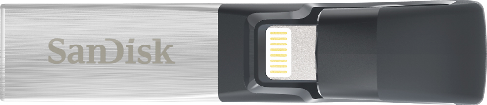 SanDisk - iXpand 64GB USB 3.0/Lightning Flash Drive - Black / Silver