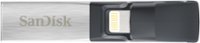 Front. SanDisk - iXpand 64GB USB 3.0/Lightning Flash Drive - Black / Silver.