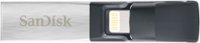 Front. SanDisk - iXpand 32GB USB 3.0/Lightning Flash Drive - Black / Silver.