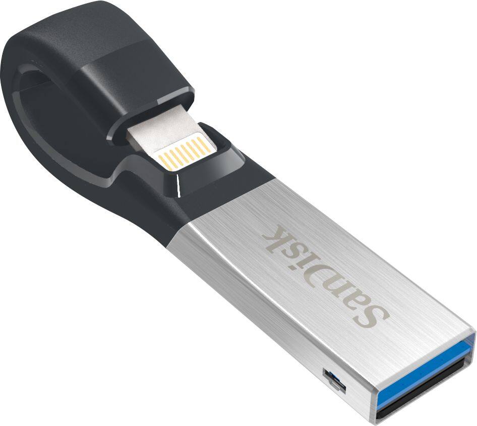 Alt View 11. SanDisk - iXpand 32GB USB 3.0/Lightning Flash Drive - Black / Silver.