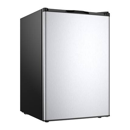 Front. Sugift - 3 Cubic Feet Compact Upright Freezer with Stainless Steel Door - Silver.