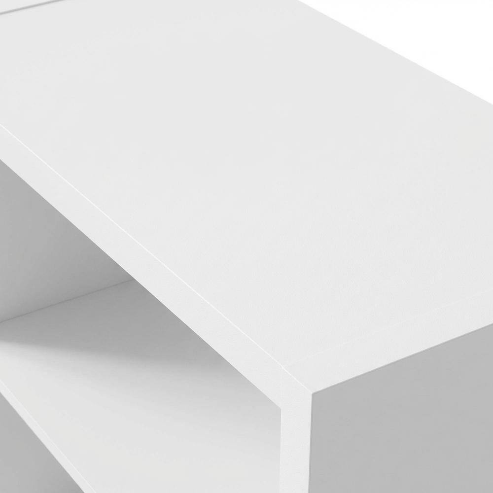 Alt View 1. FurniFact - Wooden bookcase with clean design and sturdy construction - White.