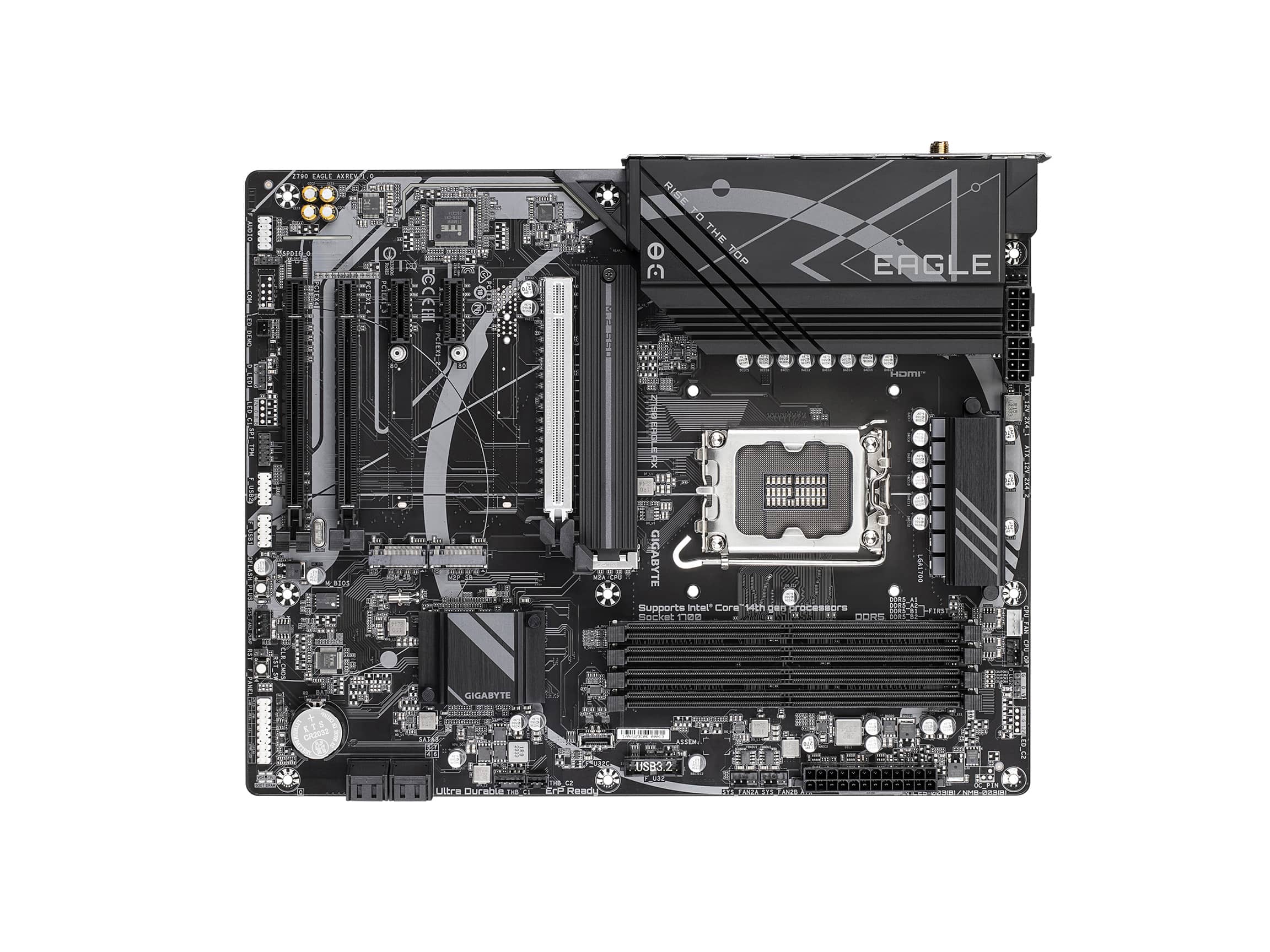 GIGABYTE - Z790 EAGLE AX (Socket LGA 1700) Intel Z790 ATX DDR5 Wi-Fi 6E Motherboard - Black - Front_Zoom