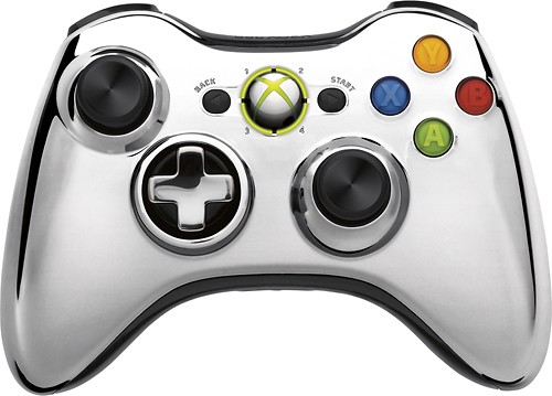  Microsoft - Special Edition Chrome Series Wireless Controller for Xbox 360 - Silver/Chrome