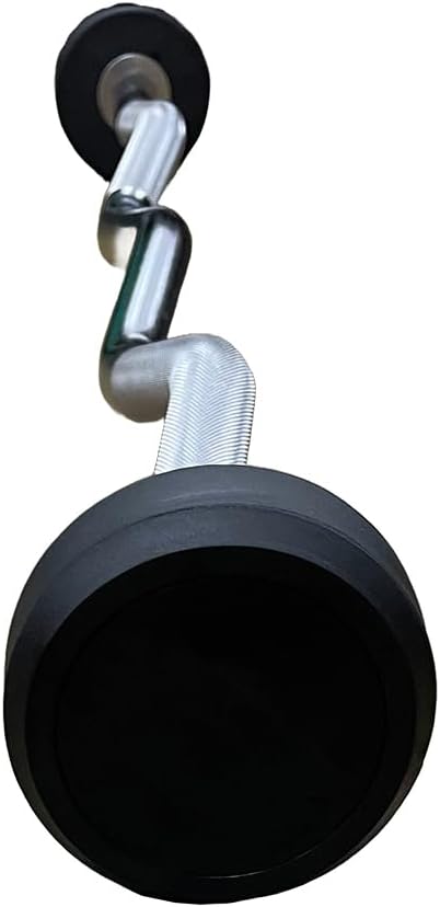 Alt View 2. Amber Sporting Goods - Rubber Coated Pre-Weighted Curl Bar, Alloy Steel, Secure Knurled Grip, Enhanced Comfort, 100 lb - Chrome.