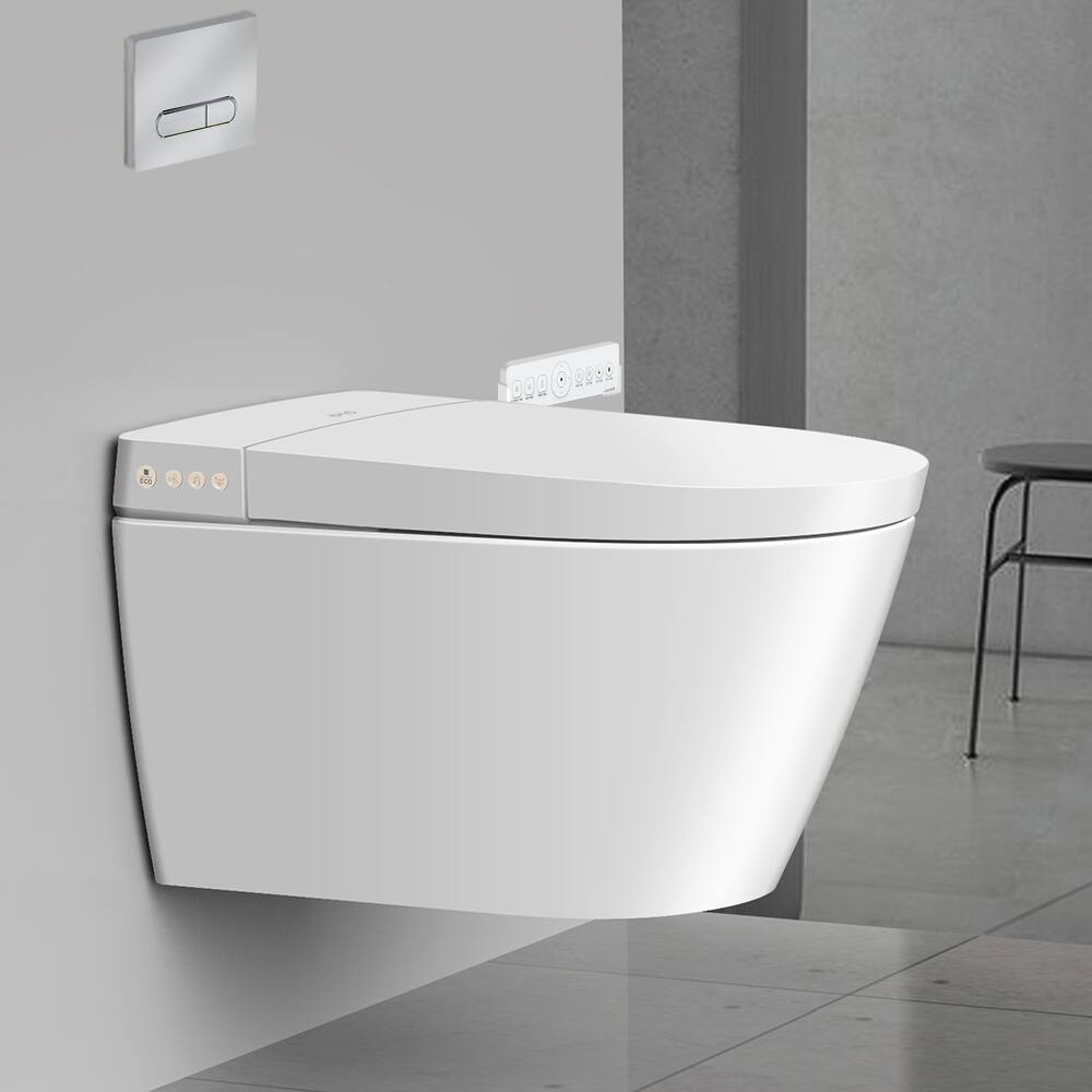 Front. EPLO - W20 Wall-Hung Smart Toilet Bidet,In-Wall Tank System,Dual Auto Flush - White.