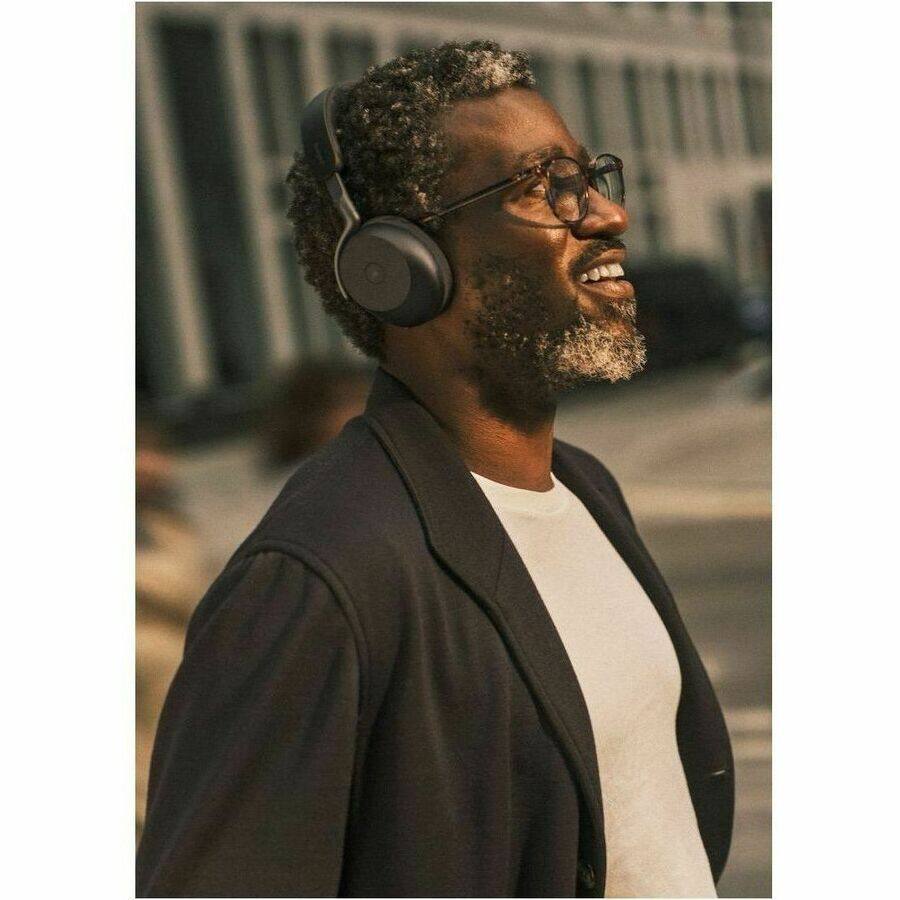 Alt View 1. Jabra - Jabra Evolve3 75 Headset - Microsoft Teams Certification - Stereo - Wireless - Bluetooth - 98.4 ft - 35 Ohm - 20 Hz to - Black.