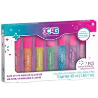 Make It Real - 3C4G: Days Of The Week Lip Gloss Set - 7 Piece Rollerball Flavored Set - Front_Zoom