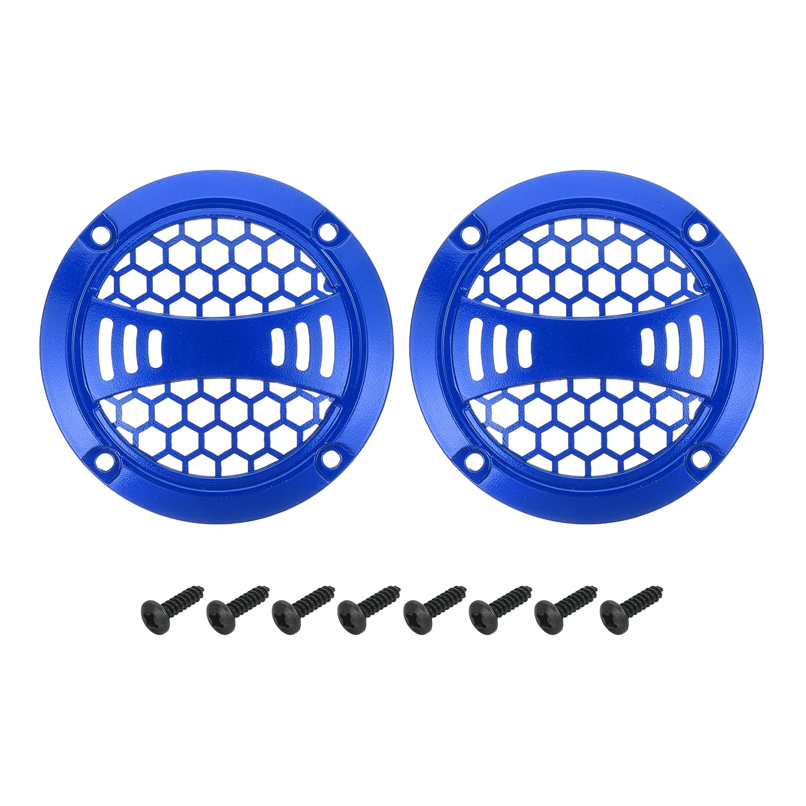 Unique Bargains - 2pcs 2" Speaker Grill Mesh Plastic Woofer Guard Protector Plastic Frame with Screws for Home Audio Car Speaker - Blue